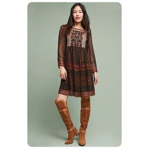 Anthropologie Multicolor Long Sleeve Dress